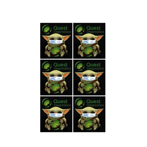 QUEST DIAGNOSTICS BABY YODA LAMINATED VINYL STICKERS #320
